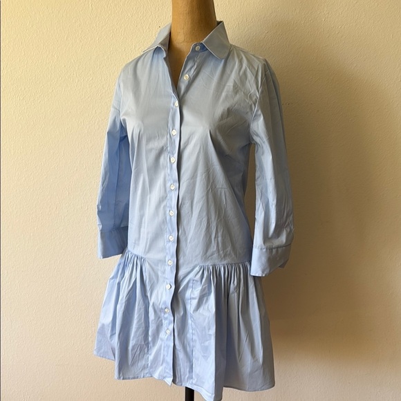 the Shirt by Rochelle Behrens Sz XS shirt dress Light Blue Button-Down NWT - Picture 1 of 9